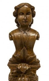 ANTIQUE FIGURAL CARVED ARCHITE