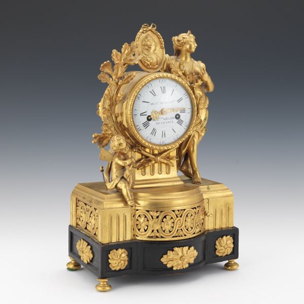 ANTIQUE FIGURAL FRENCH MANTEL CLOCK