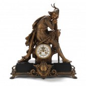 ANTIQUE FIGURAL MANTEL CLOCK,