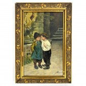 Antique Figural Painting on Ca