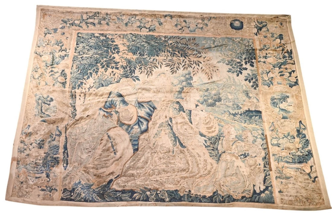 ANTIQUE FLEMISH COURT SCENE