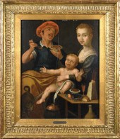 ANTIQUE FLEMISH SCHOOL OIL ON