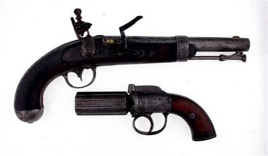 Antique flintlock pistol and