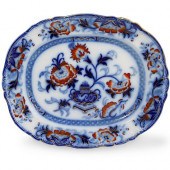 ANTIQUE FLOW BLUE PORCELAIN SE