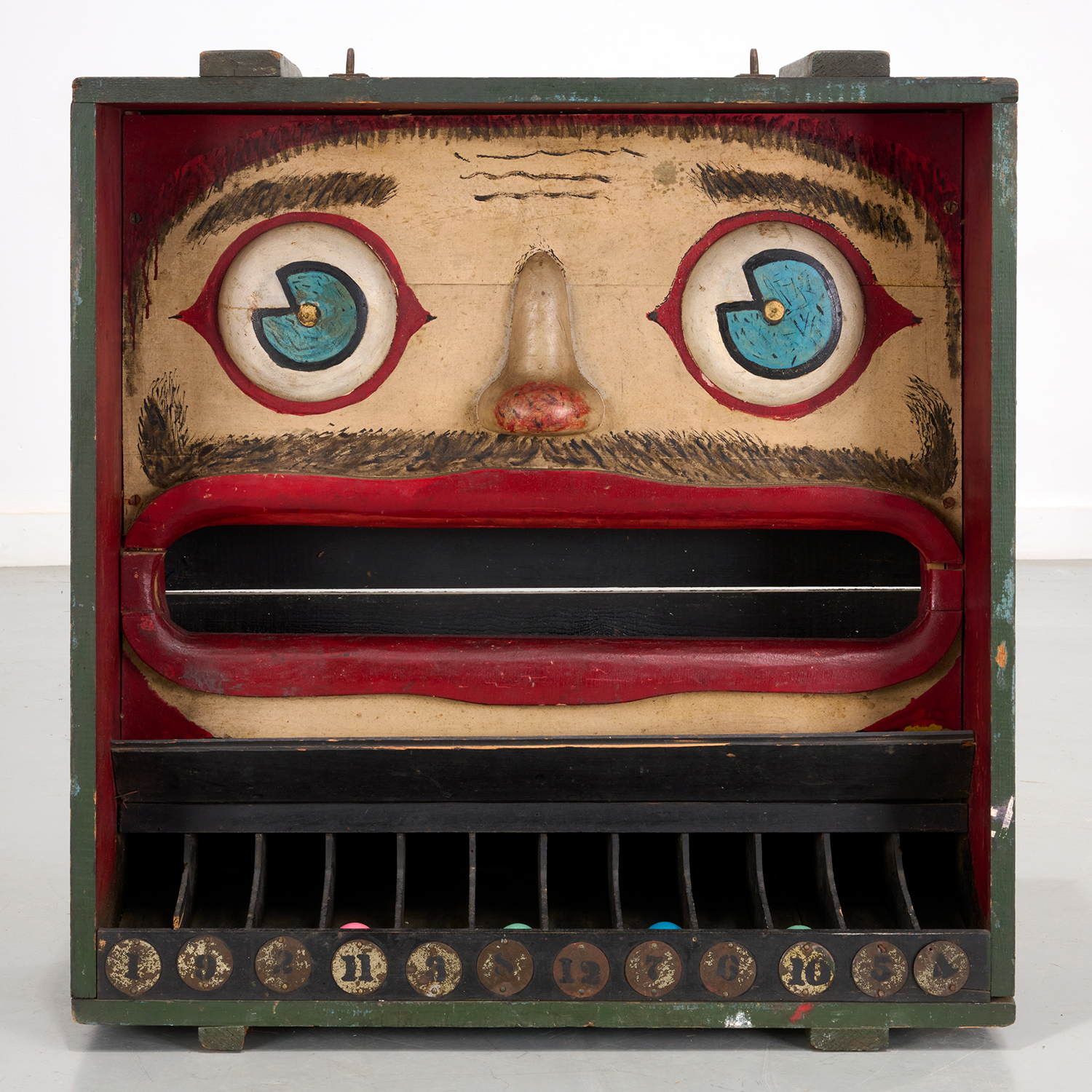 ANTIQUE FOLK ART CARNIVAL BALL TOSS