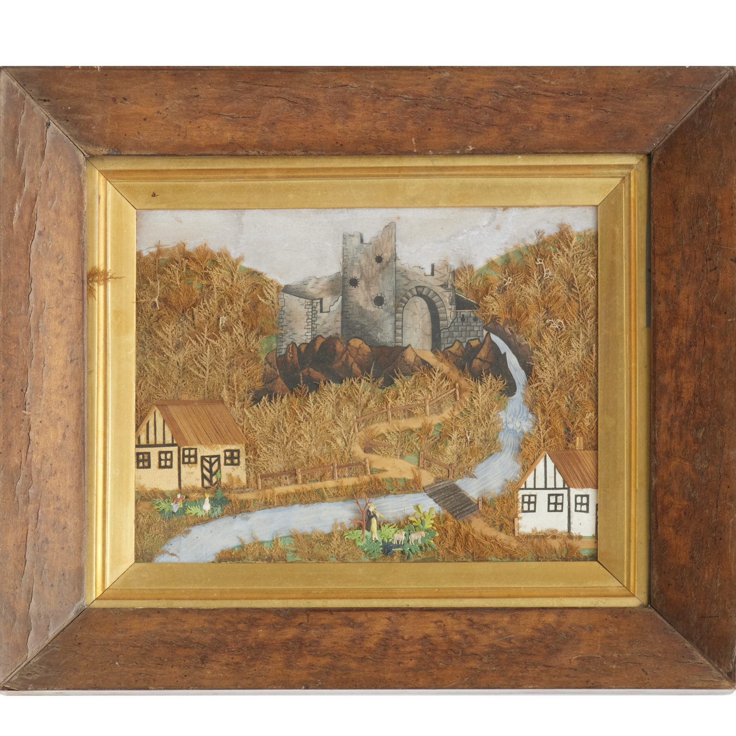 ANTIQUE FOLK ART MIXED MEDIA