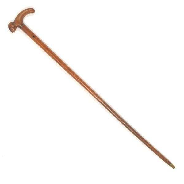 ANTIQUE FOLK ART WALKING STICK WITH