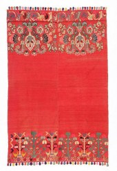 ANTIQUE FOLK EMBROIDERED TEXTI