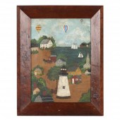 ANTIQUE FOLKY AMERICAN TOWNSCA