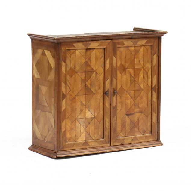 ANTIQUE FOLKY INLAID CABINET Late