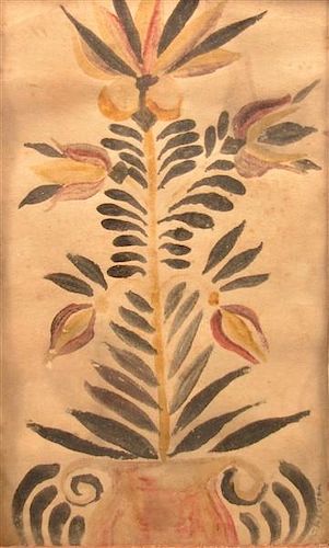 ANTIQUE FRAKTUR WATERCOLOR