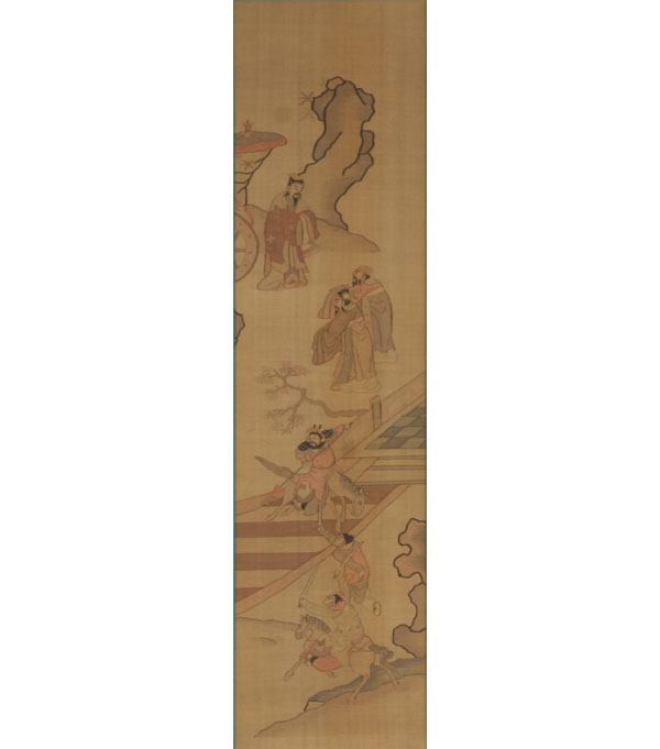 Antique framed Japanese woven