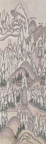 Antique framed Korean painting of