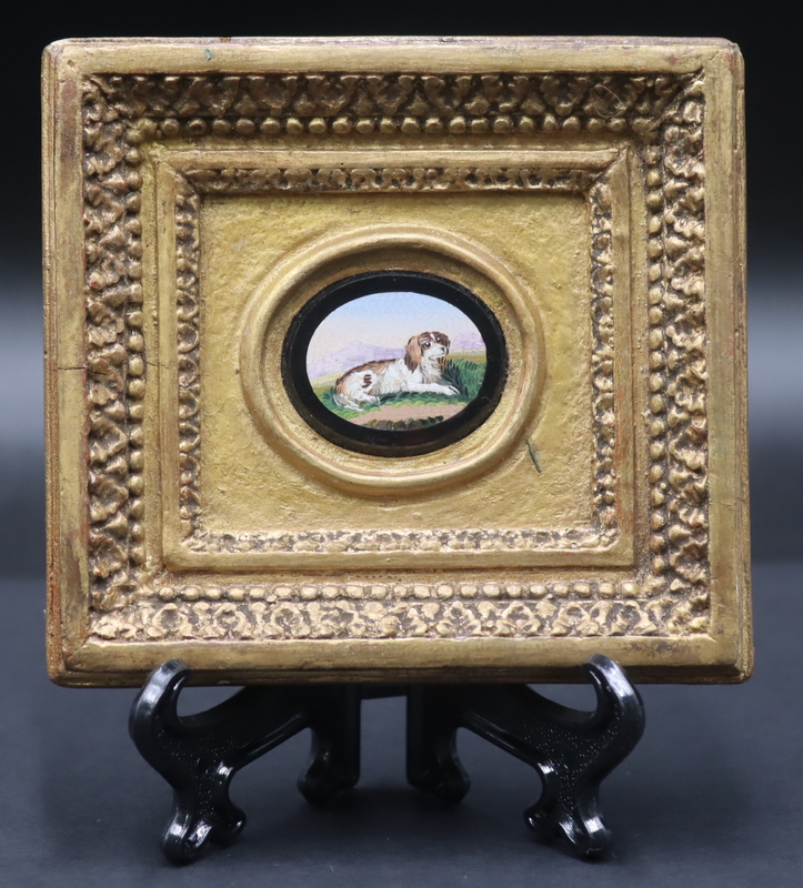 ANTIQUE FRAMED MICROMOSAIC PLAQUE