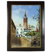 ANTIQUE FRAMED PORCELAIN PLAQU