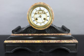 ANTIQUE FRENCH BLACK SLATE AND