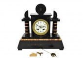 ANTIQUE FRENCH BLACK SLATE AND