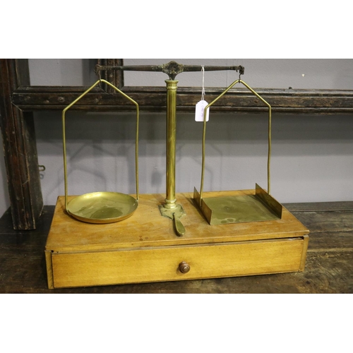 Antique French brass balance beam