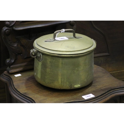 Antique French brass lidded pot,