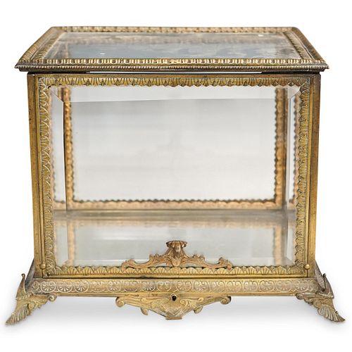 ANTIQUE FRENCH BRONZE & GLASS