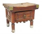 ANTIQUE FRENCH BUTCHER BLOCK W
