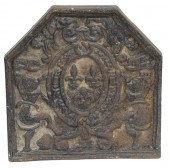 ANTIQUE FRENCH CAST IRON FIREB