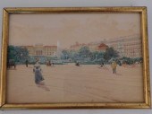 ANTIQUE FRENCH CITYSCAPE PAINT