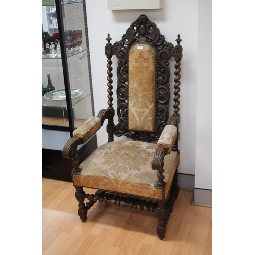 Antique French elaborate carved oak