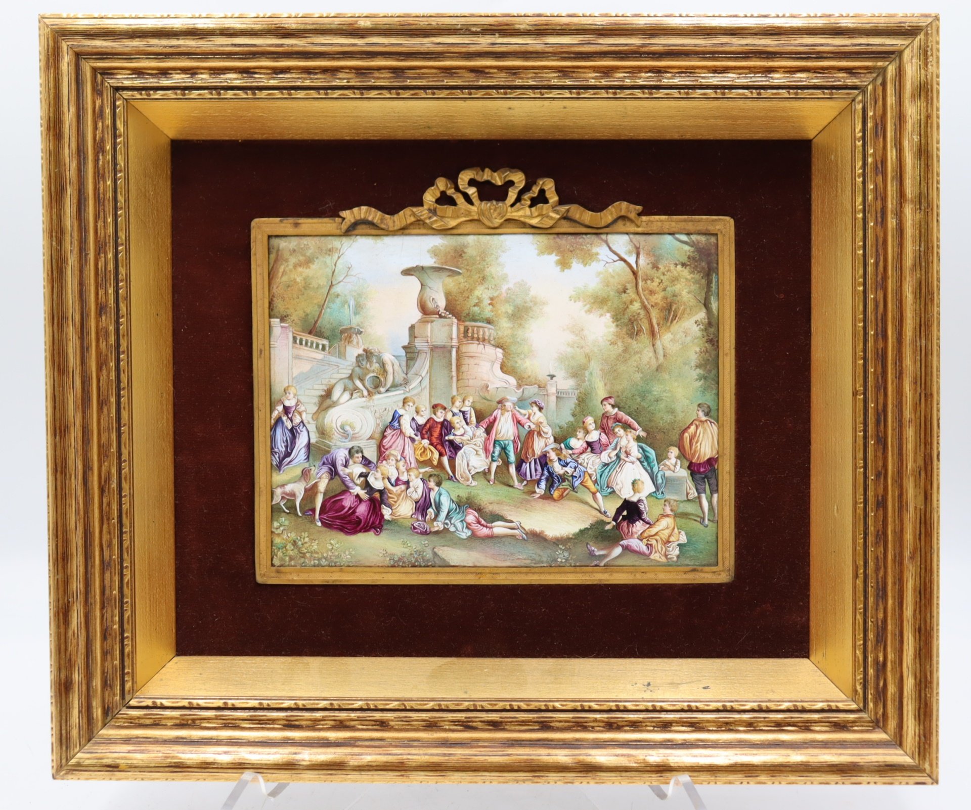 ANTIQUE FRENCH ENAMEL PAINTING ON