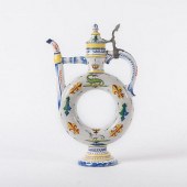ANTIQUE FRENCH FAIENCE EWER, F