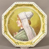 ANTIQUE FRENCH FAIENCE OCTAGON