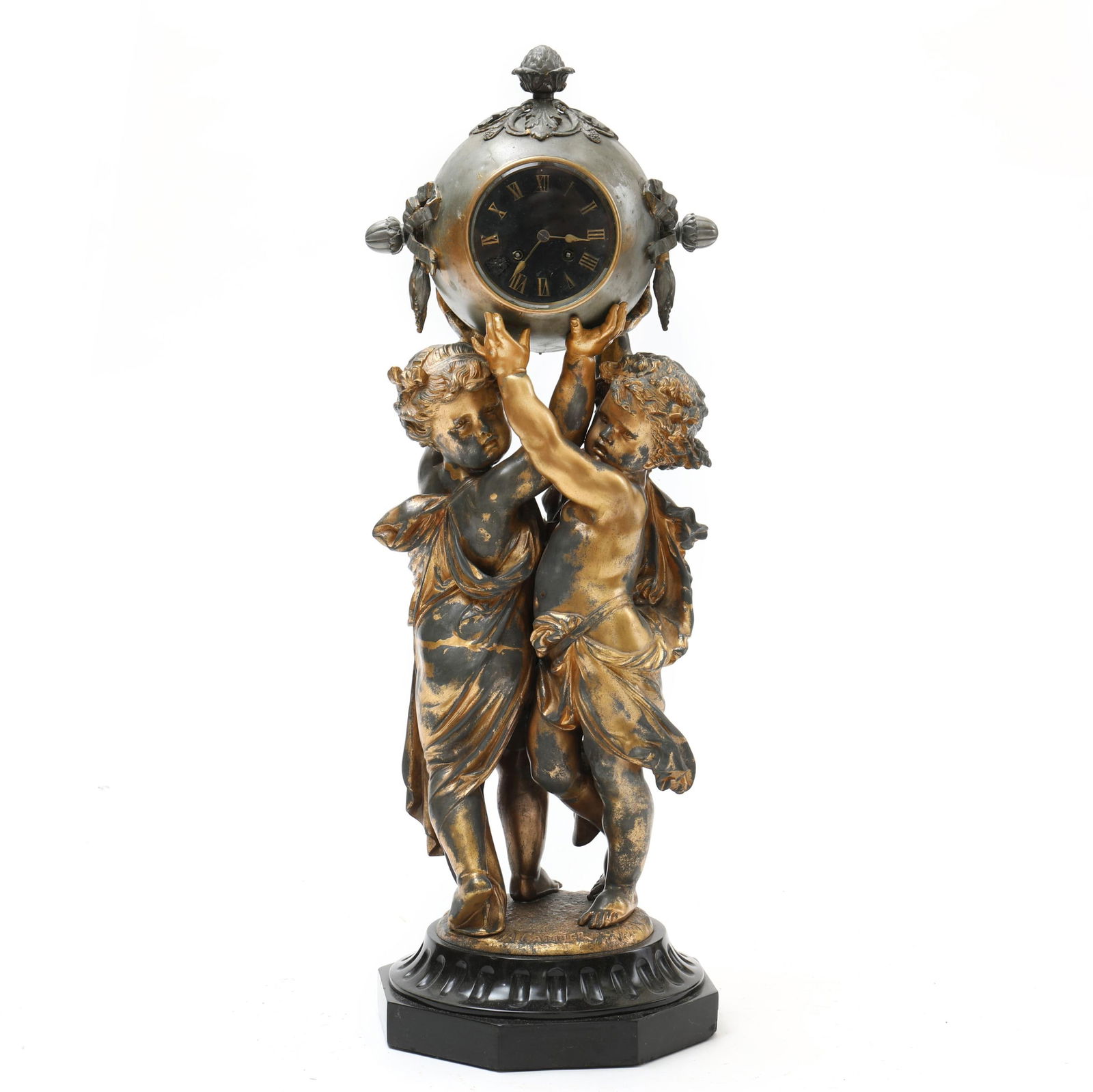 ANTIQUE FRENCH GILT METAL FIGURAL