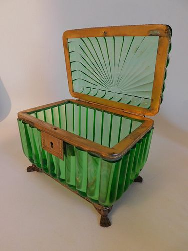 ANTIQUE FRENCH GLASS BOXArt Nouveau
