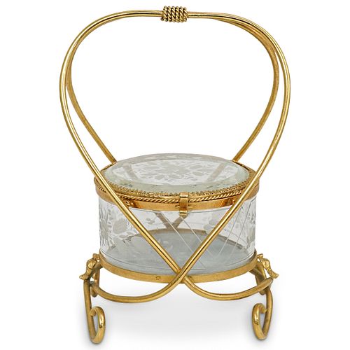 ANTIQUE FRENCH GLASS & BRONZE