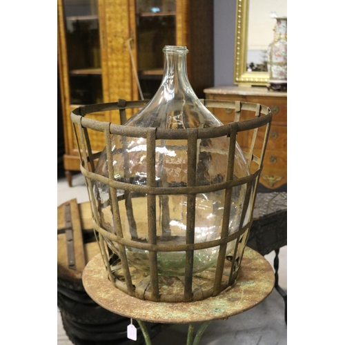 Antique French glass wine bottle