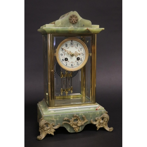 Antique French green onyx & brass