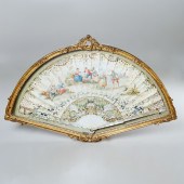 ANTIQUE FRENCH HAND PAINTED FA