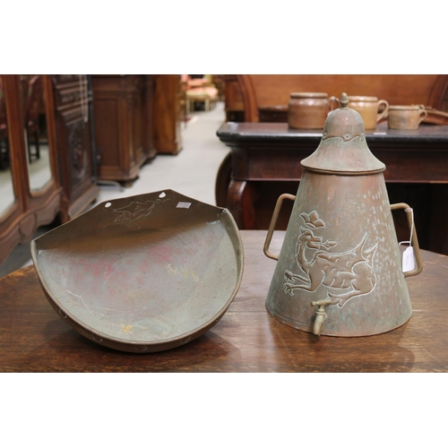 Antique French hand worked copper
