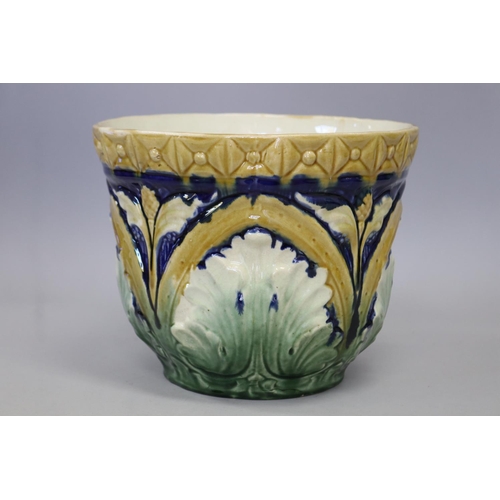 Antique French Majolica jardiniere,
