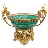 ANTIQUE FRENCH MALACHITE GILDE