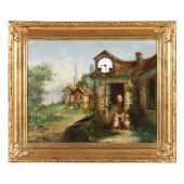 ANTIQUE FRENCH MUSICAL PICTURE