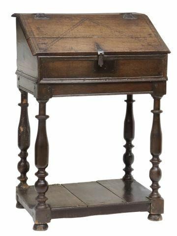 ANTIQUE FRENCH OAK SLANT FRONT