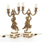 ANTIQUE FRENCH PAIR OF GILT BR