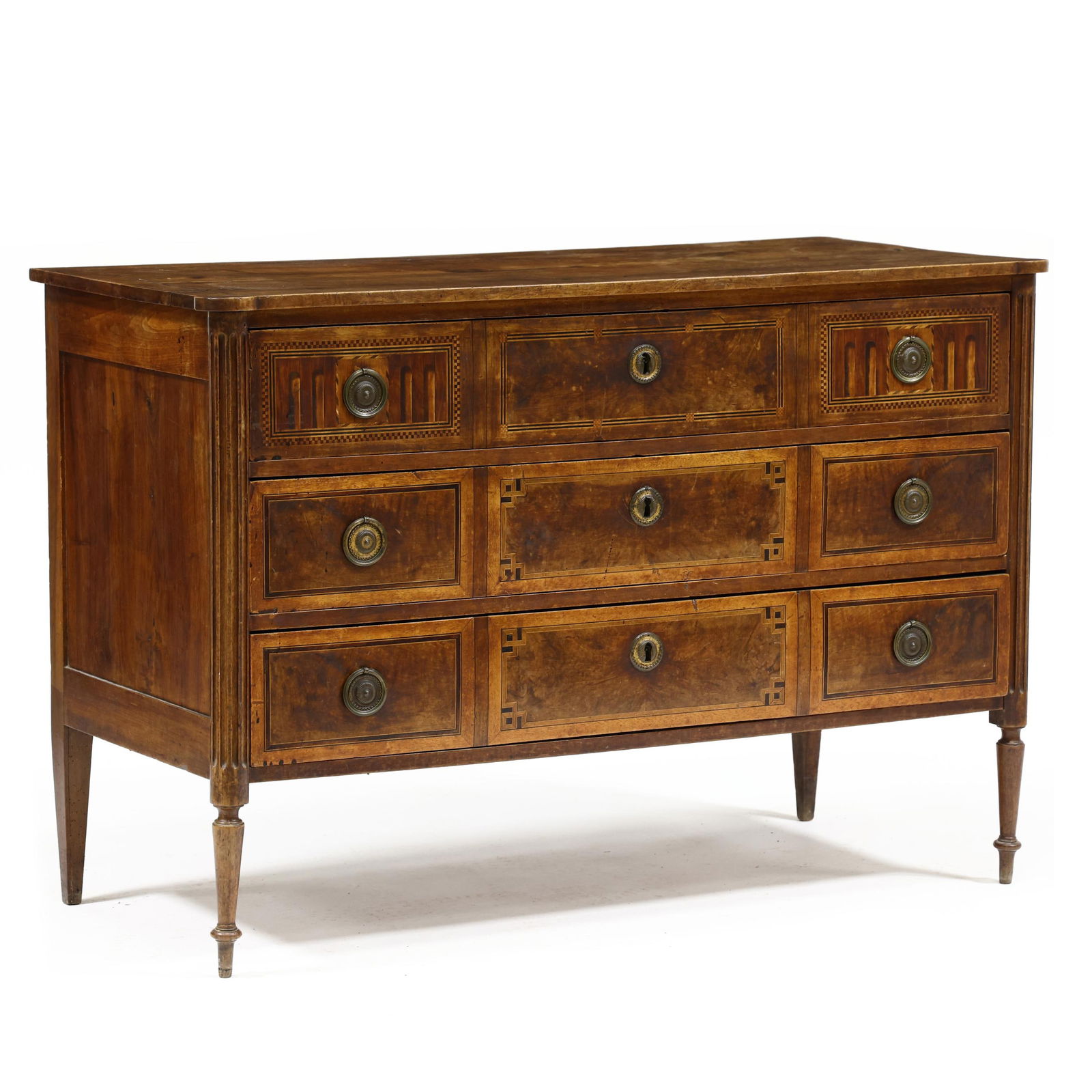ANTIQUE FRENCH PARQUETRY COMMODE,