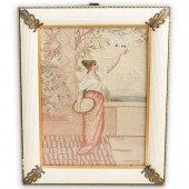 ANTIQUE FRENCH PETIT POINT EMB
