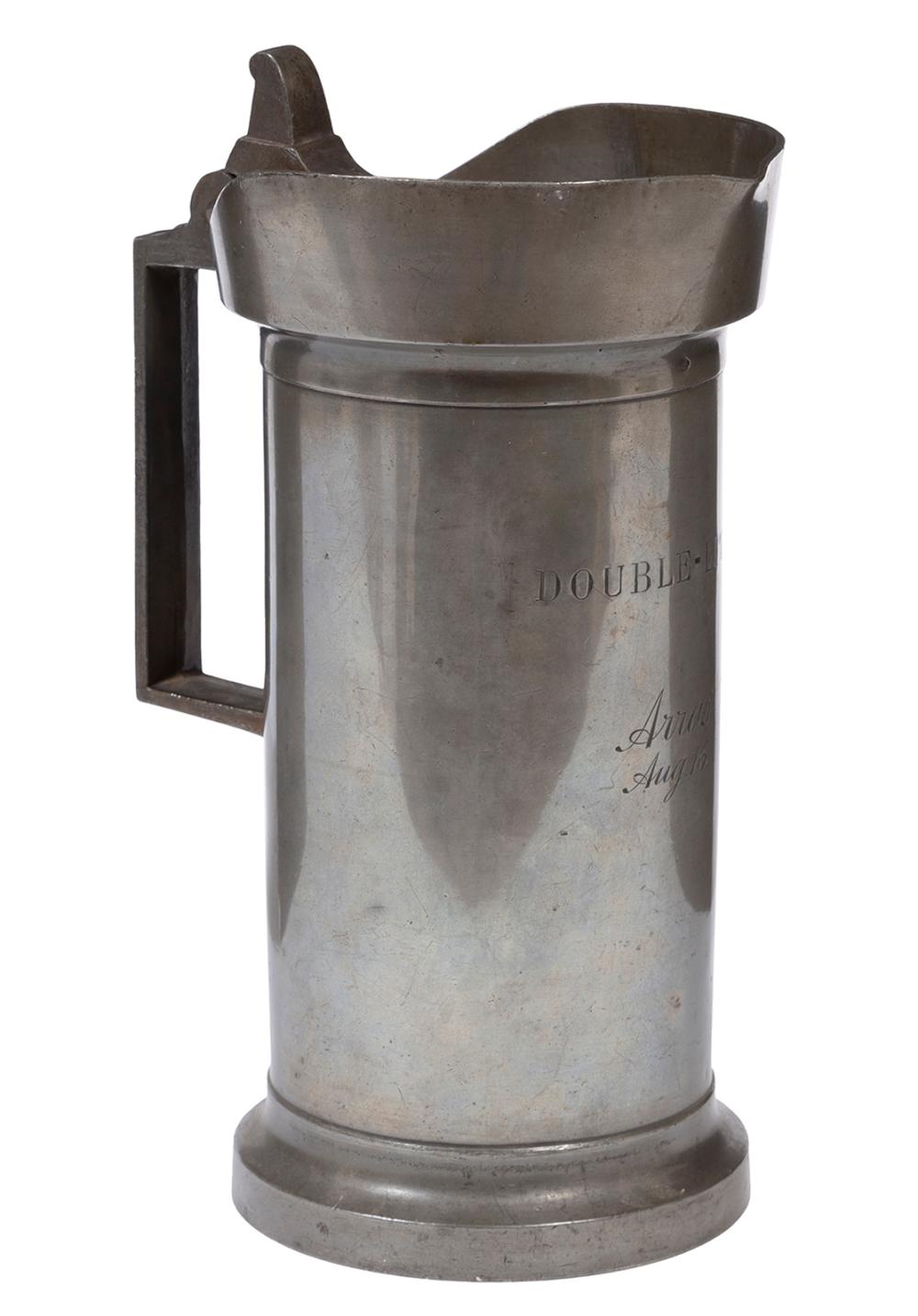ANTIQUE FRENCH PEWTER FLAGONAntique