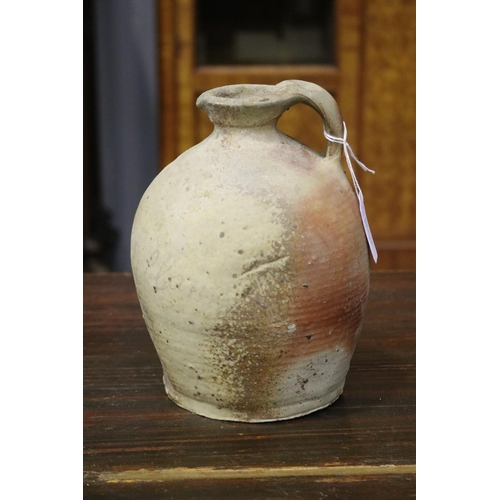 Antique French pottery jug, loop