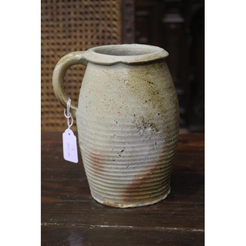 Antique French pottery jug, loop