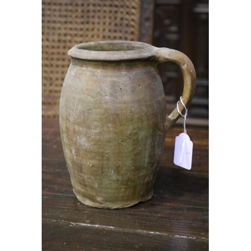 Antique French pottery loop handled