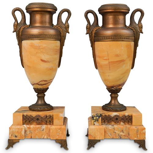 ANTIQUE FRENCH SIENNA MARBLE &